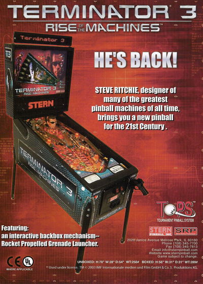 Profile picture of Terminator 3: Rise of the Machines Pinball Profile picture of Terminator 3: Rise of the Machines Pinball