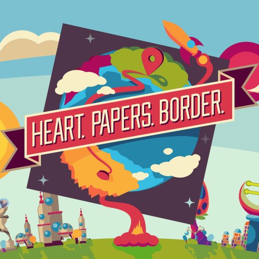 Image of Heart. Papers. Border.