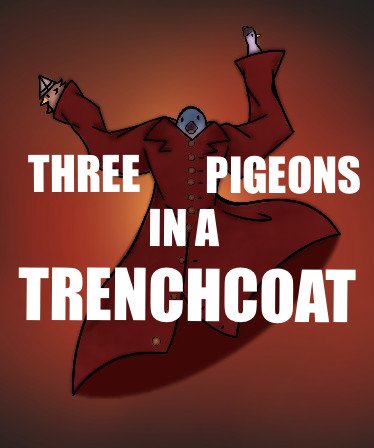 Image of Three Pigeons in a Trench Coat